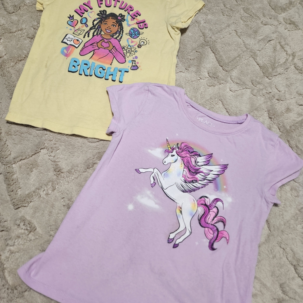 The Children's Place Yellow and Purple Short Sleeve Tees